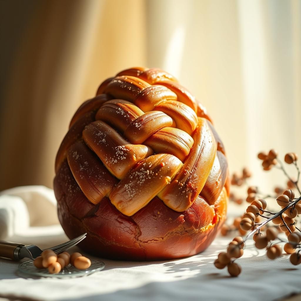 Golden Easter Kulich in Dutch Still-Life Style