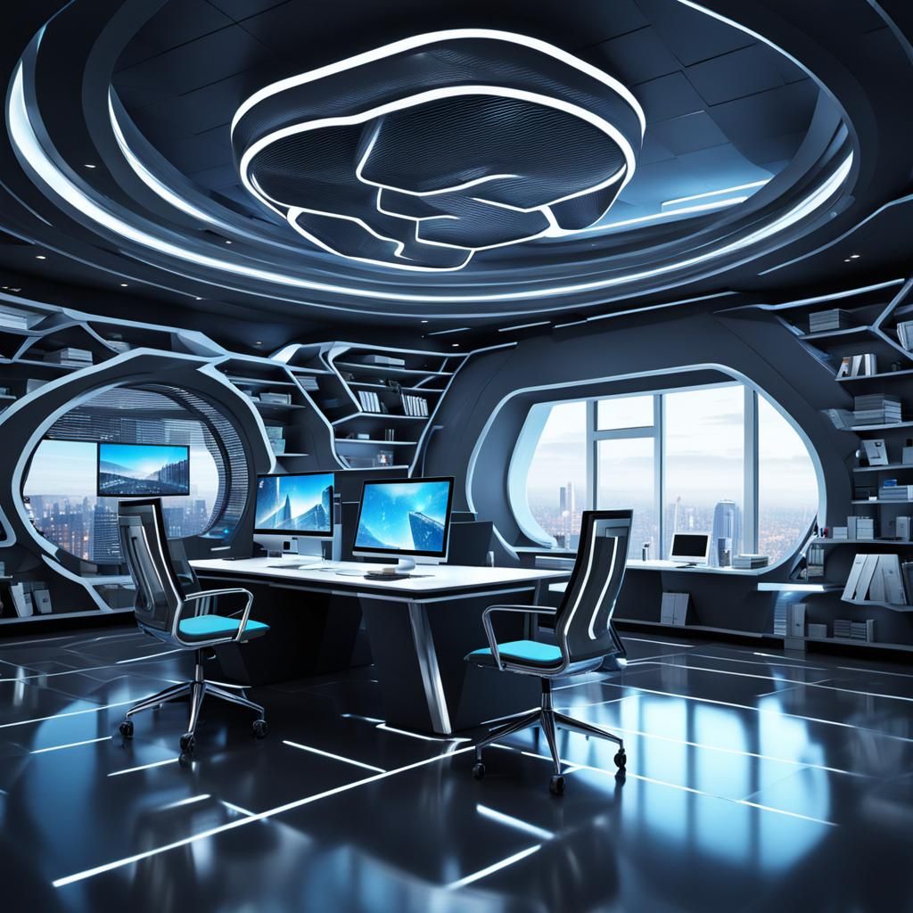 Sleek Futuristic Office Interior Design