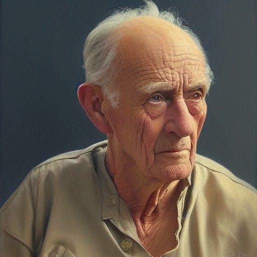 Old Man Portrait in Oil Painting Style