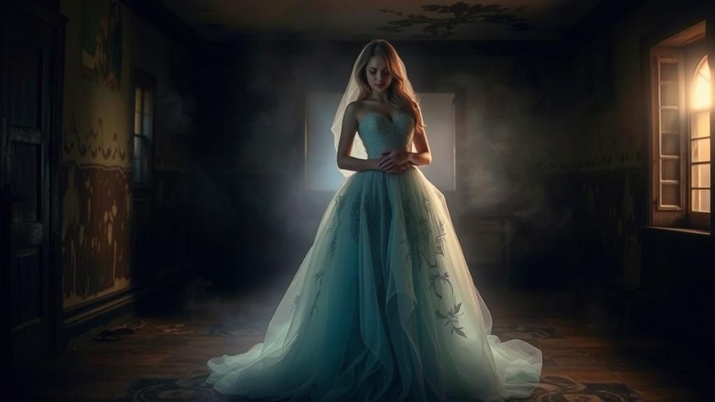 Ethereal Ghost Portrait in Abandoned Mansion