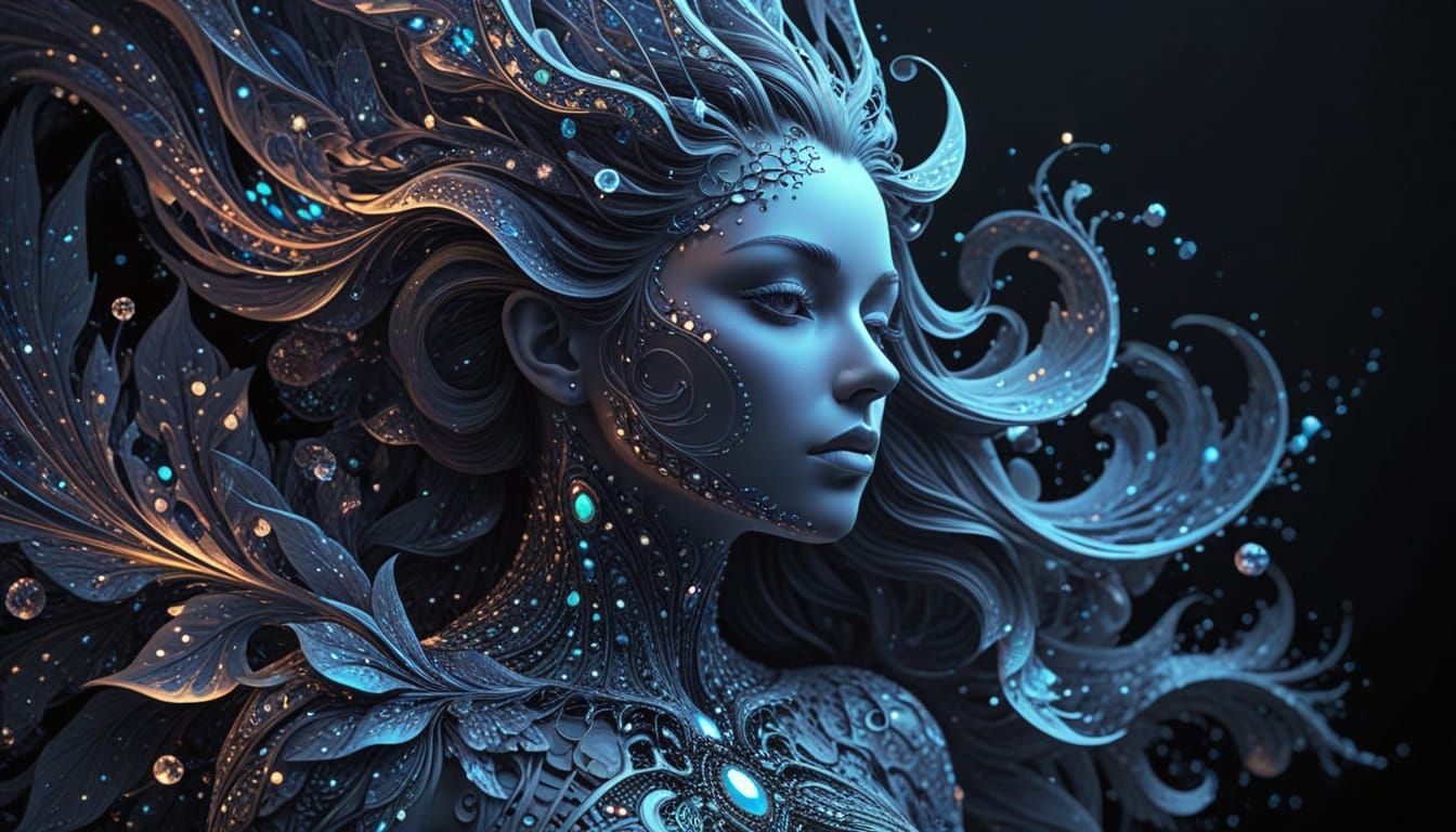 Ethereal Astral Goddess in Nordic Splendor