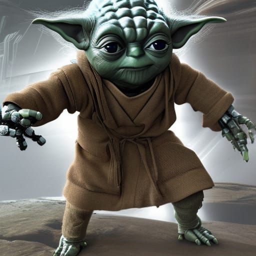 Robot Yoda Digital Matte Painting