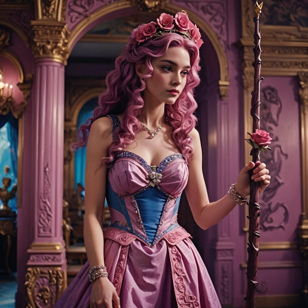 Maiden with Rose Staff in Royal Room