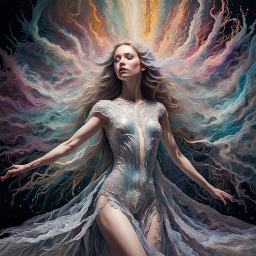 Ethereal Beauty: A Radiant Symphony in Contrasting Colors