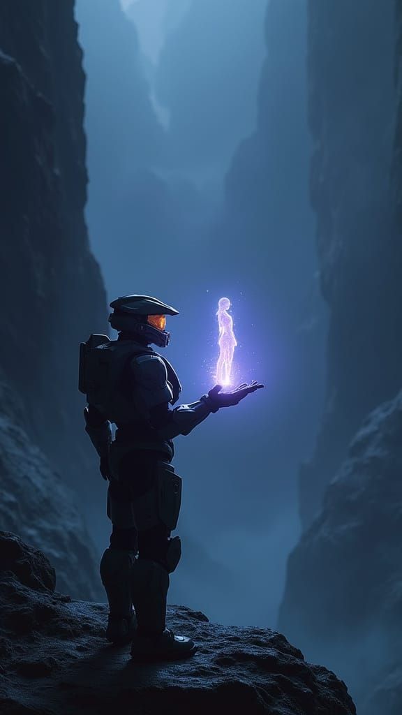 Master Chief in an Ethereal Landscape