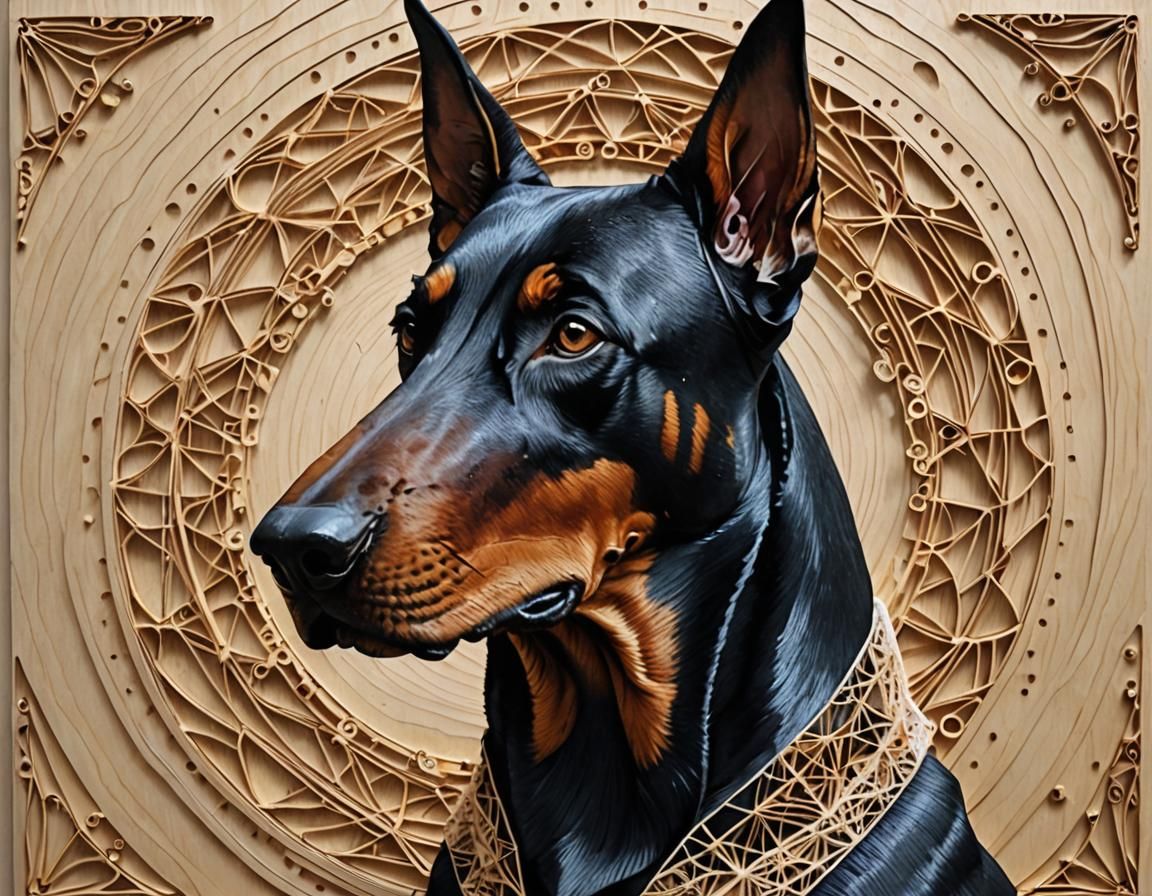 String art German Doberman dog