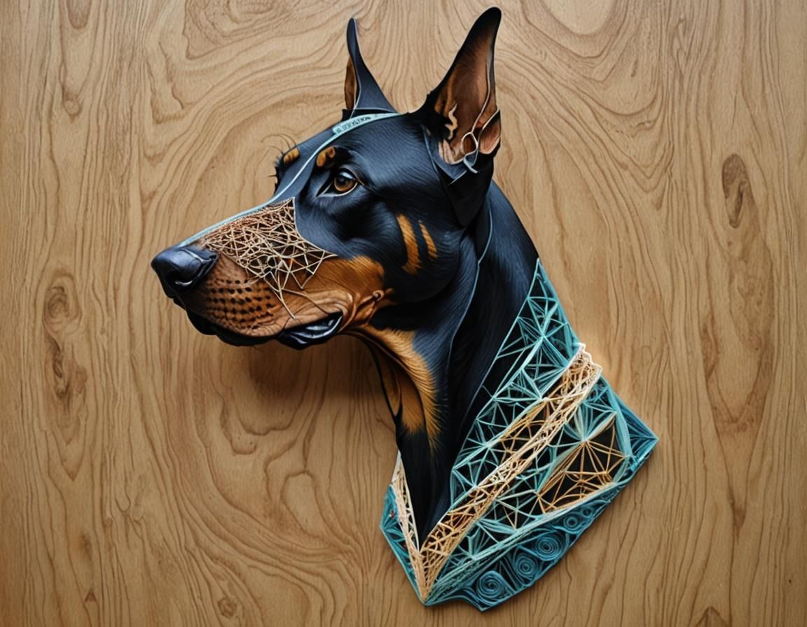 String art German Doberman dog