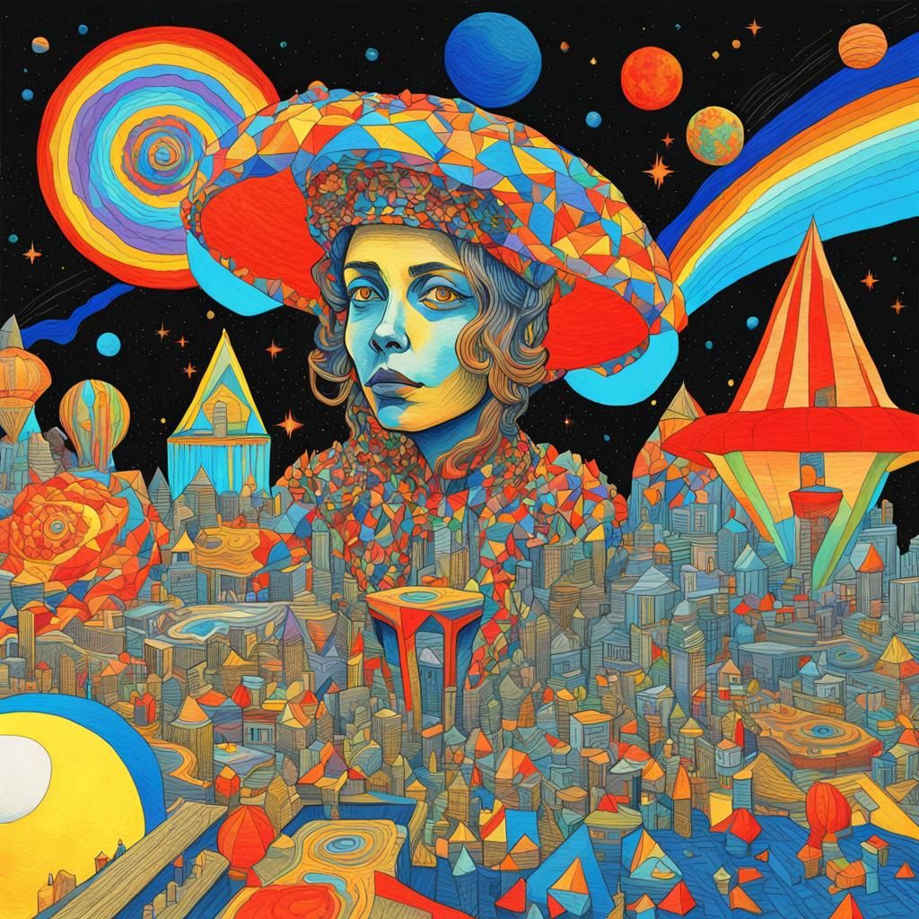 Psychedelic Diamond Sky Illustration