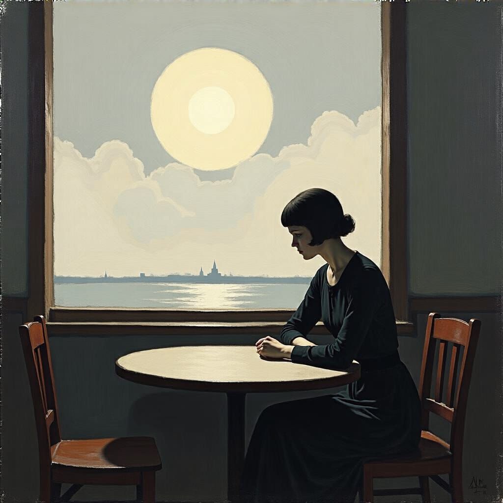 Grimdark Landscape in Edward Hopper Style