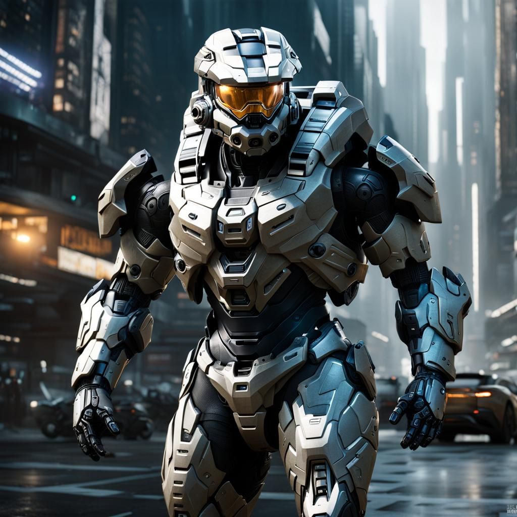 Futuristic Sci-Fi Battlesuit in Hyperrealistic Style