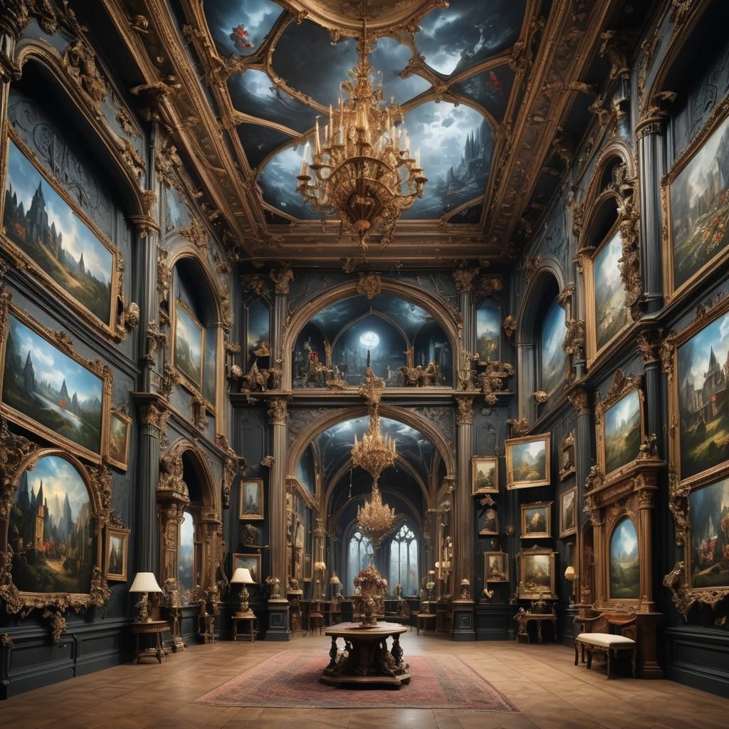 Gothic Fairytale Landscape Extends From Gallery Frame