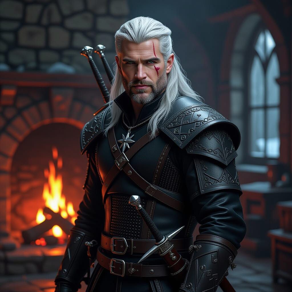 Geralt of Rivia Inspired Witcher with Swords