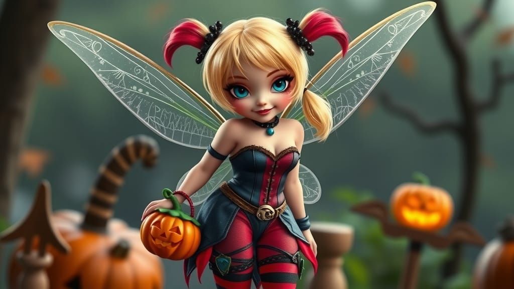 Tinker Bell's Halloween Harley Quinn Costume