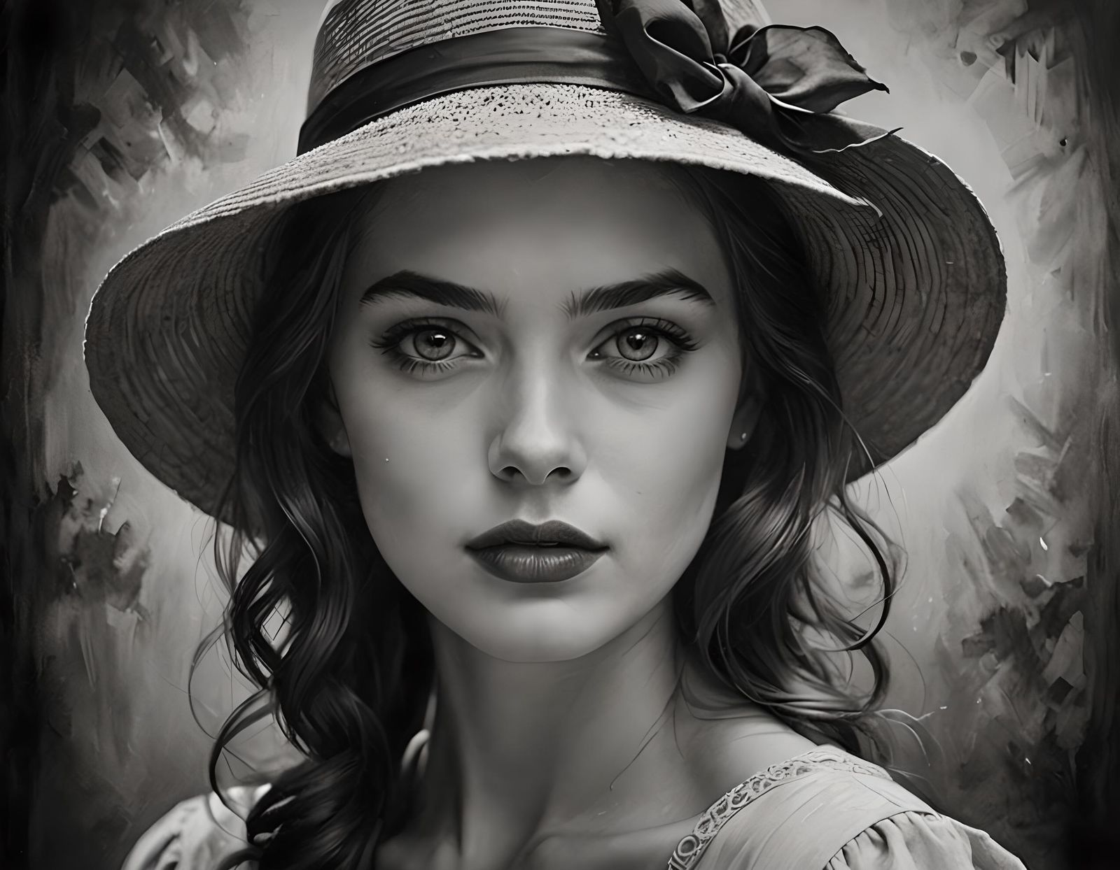 Elegant Black and White Portrait in Grayscale