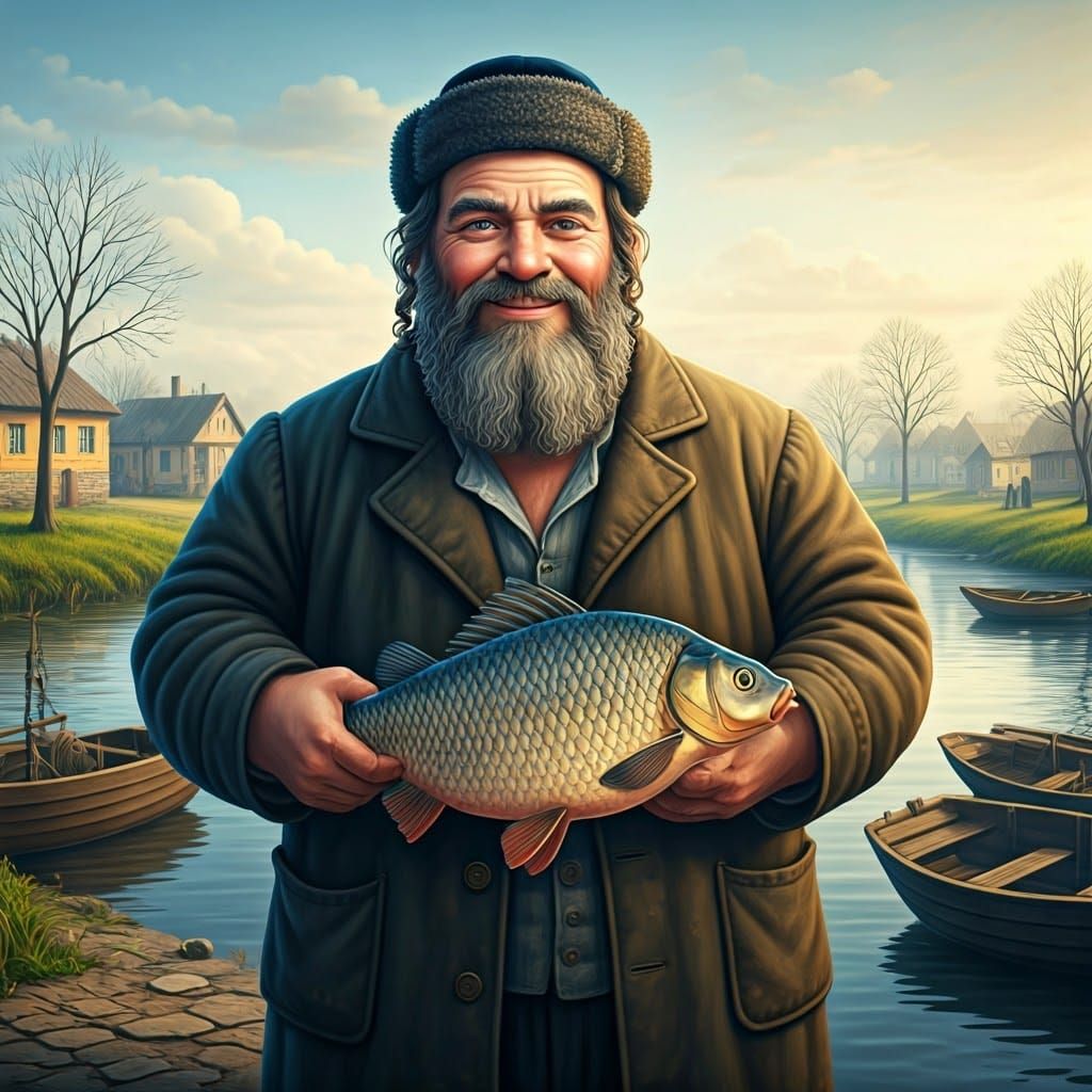 A Traditional Jewish Fisherman's Pride in the Shtetl