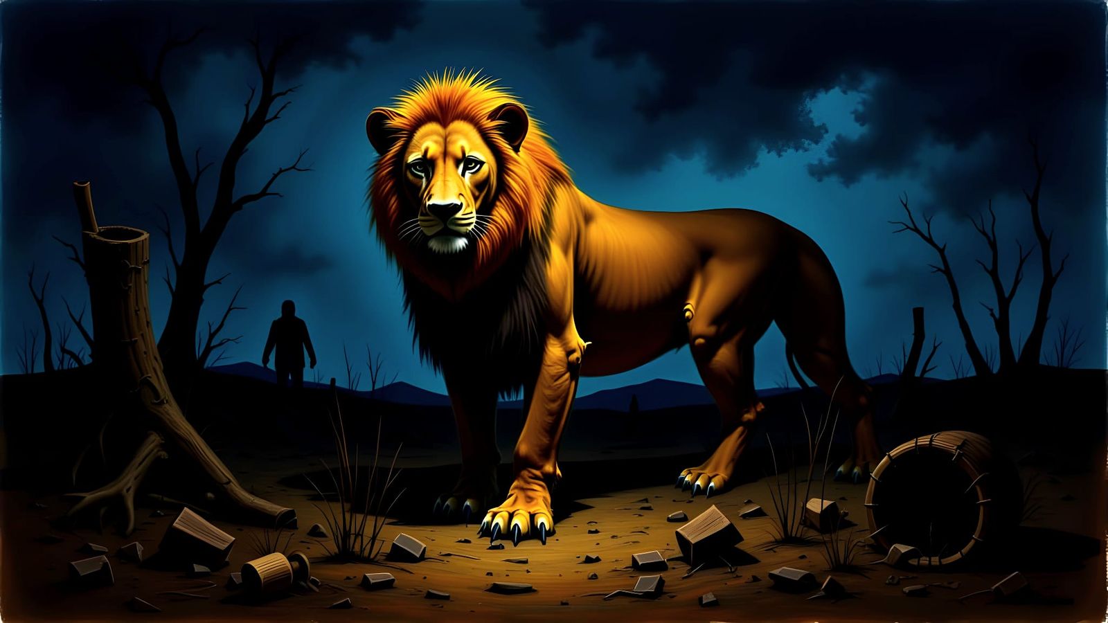 Majestic Lion in Dramatic Chiaroscuro Lighting