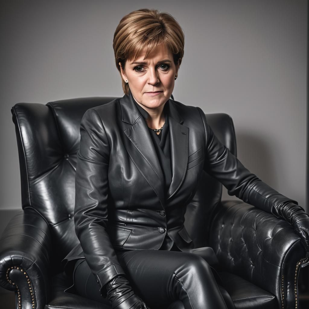 Veiled Woman in Leather Suit: High-End Portrait