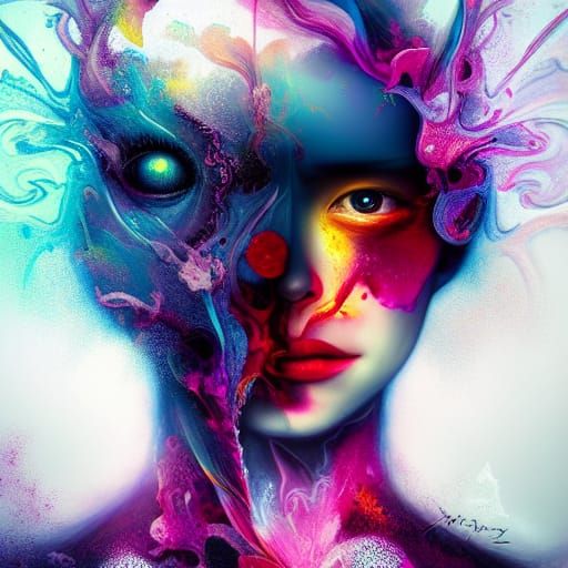 Terrifying Lucid Nightmare: A Psychedelic Digital Illustrati...