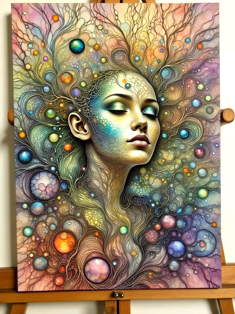 Surreal Portrait in Dreamlike Abstraction