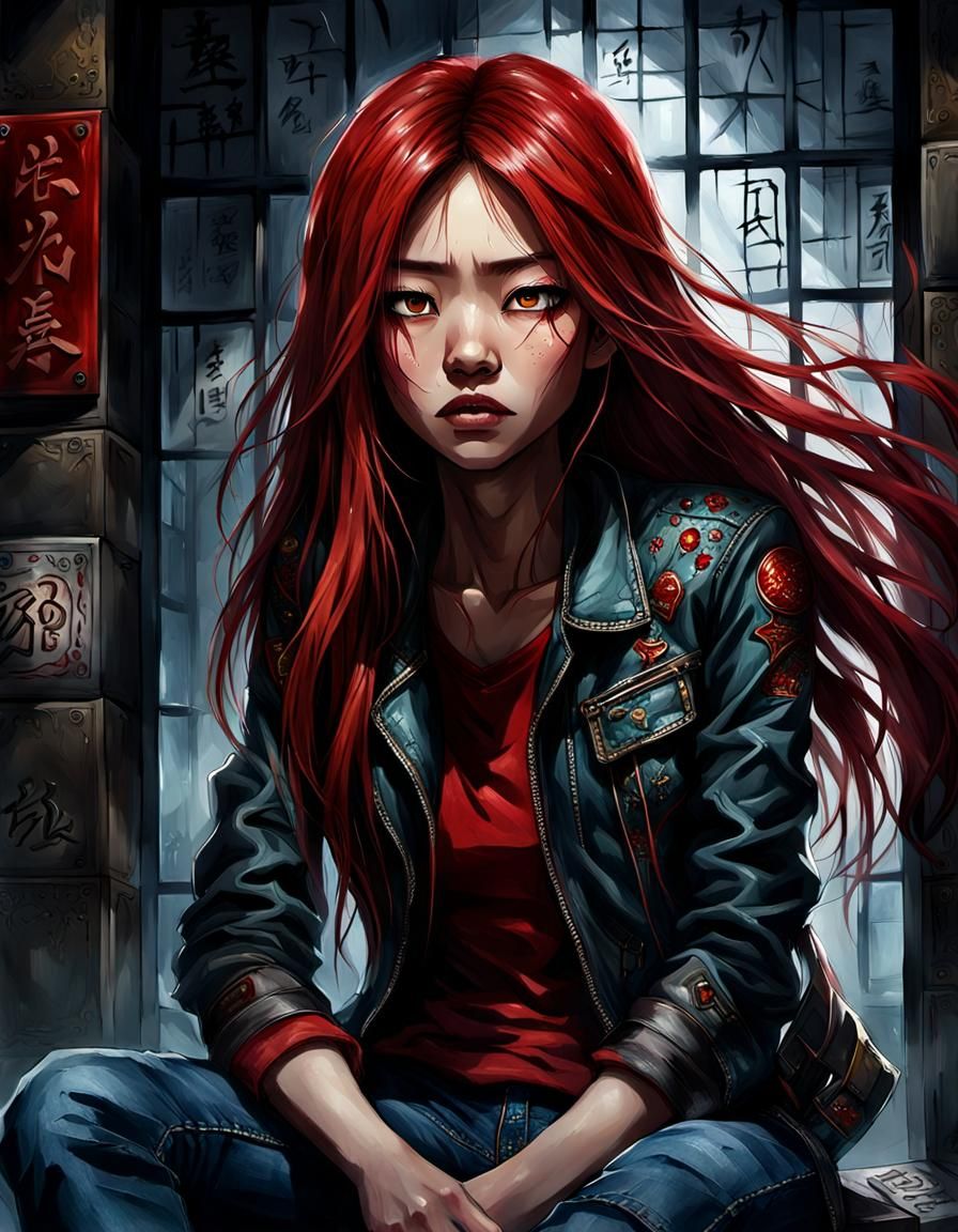 Teenage Girl's Inner Turmoil: A Matte Painting