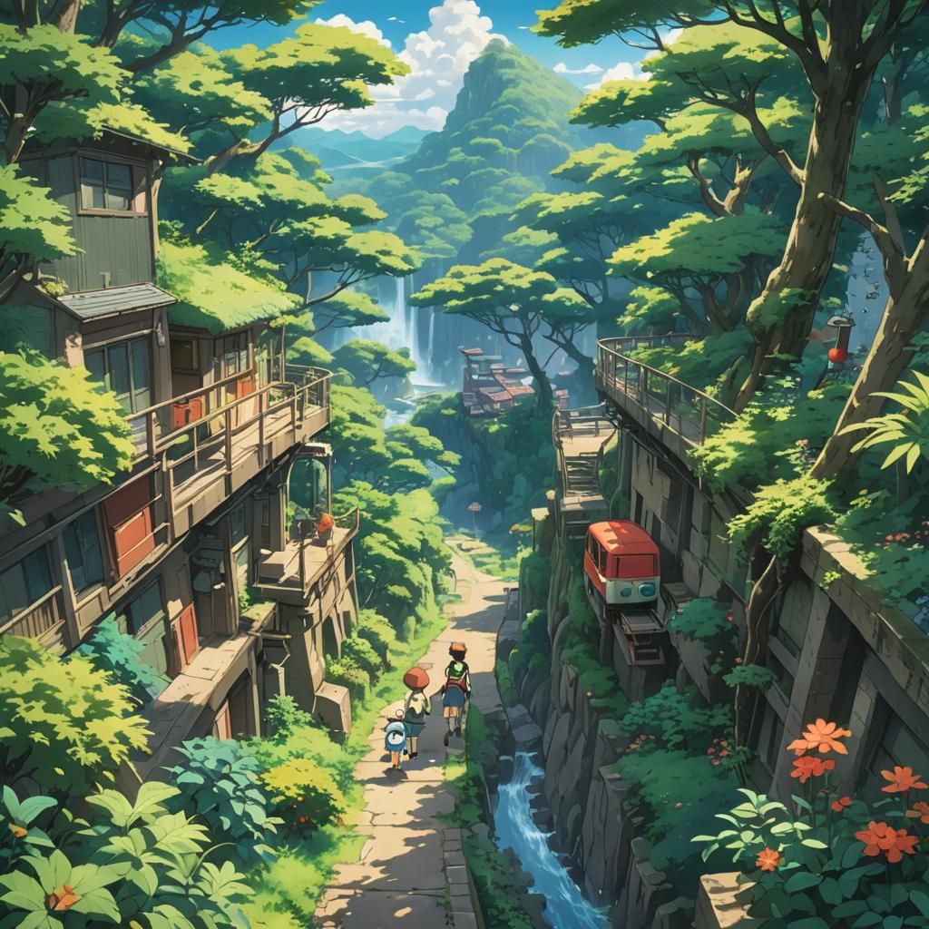 Pokemon in Studio Ghibli Anime Style