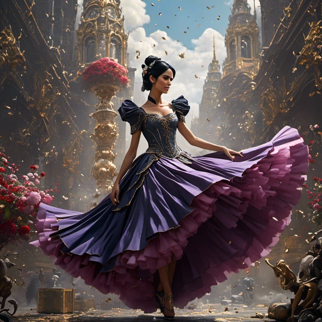 Ballerina in Detailed Matte Painting Style