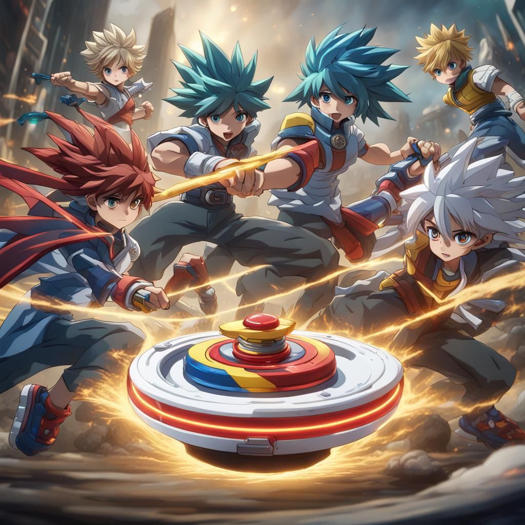 Beybladers in Intense Beyblade Battle