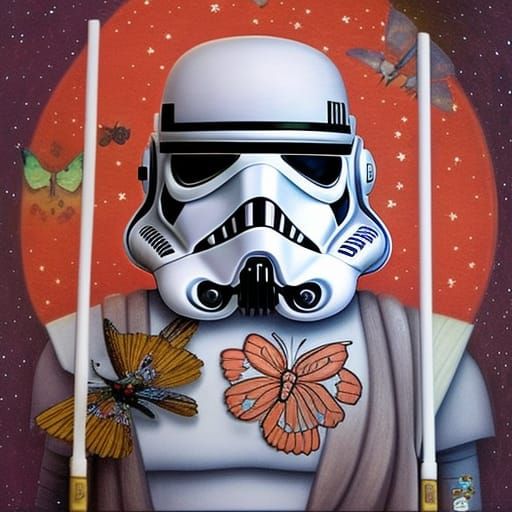 Imperial Trooper Coloring Book Page in Magic Realism