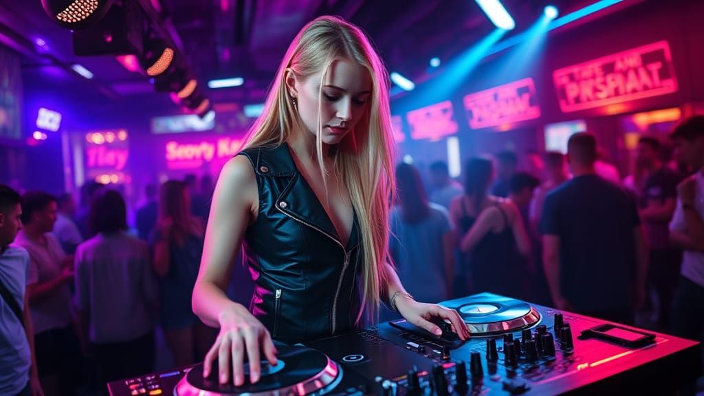 Avril Lavigne in Cyberpunk Nightclub Scene