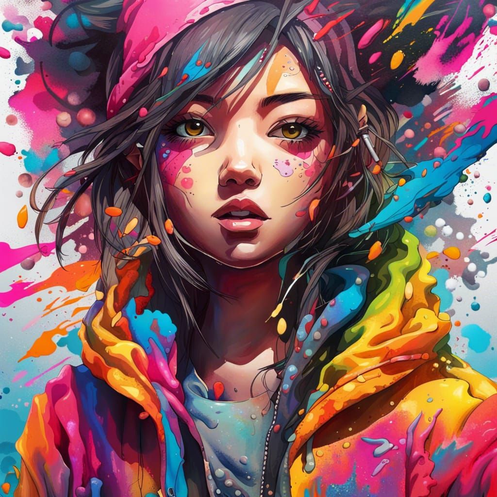 Yoh Asakura Graffiti Art with Color Explosion
