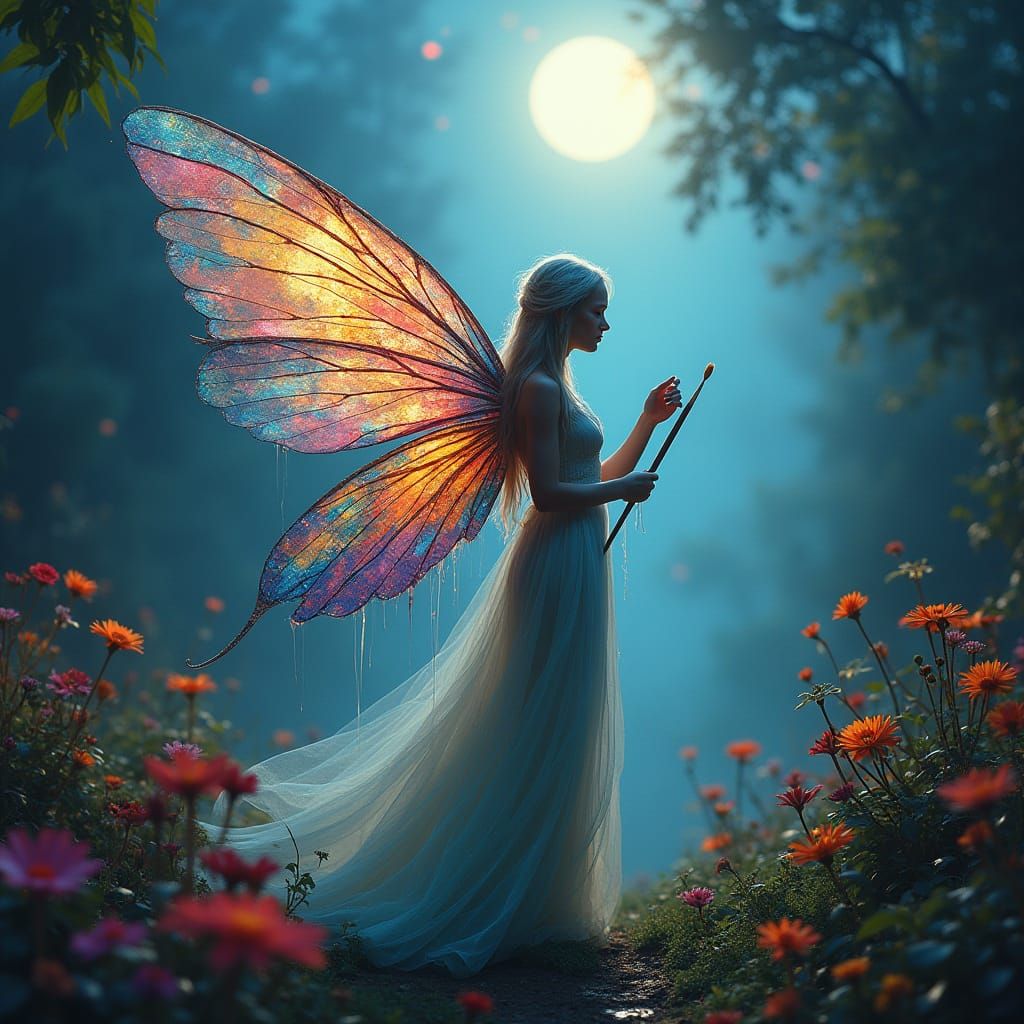 Enchanted Fairy Creates Dreamlike Masterpiece in Oil Paints