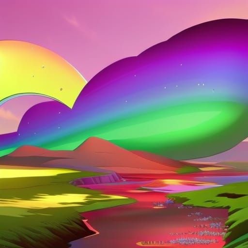 Cartoon Rainbow in 8K Resolution