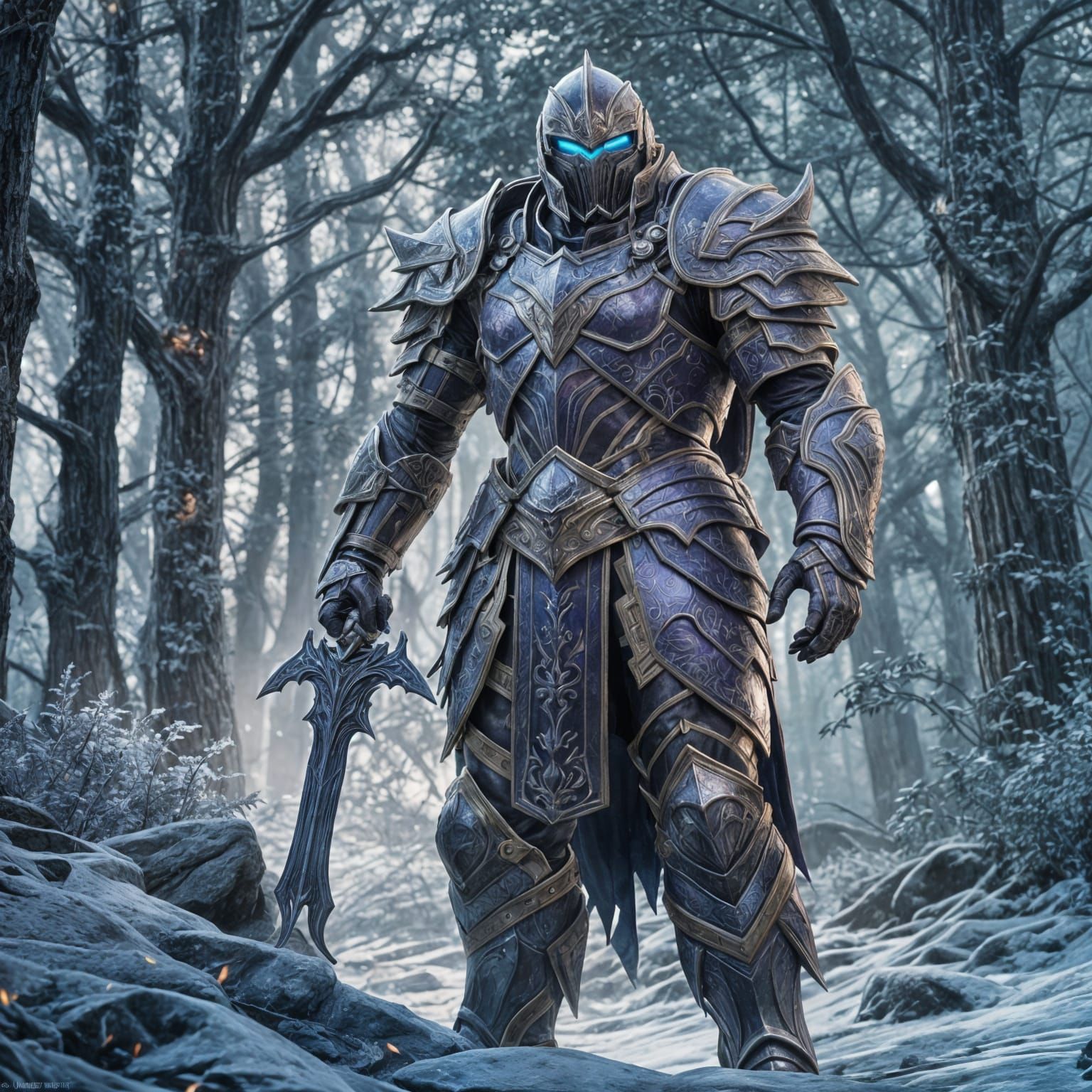 Dark Purple Metal Armor, Knight Class, Male