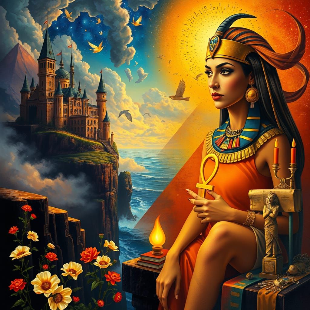 Ethereal Castle Amidst Oceanic Fog