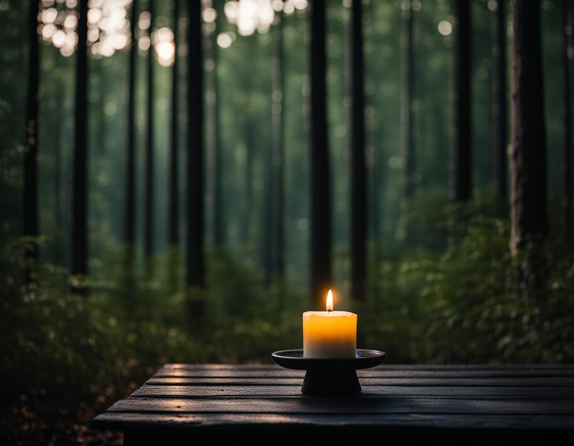 Candlelit Table in Forest, Professional Photography