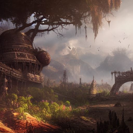 Exploring War Zone: Detailed Matte Painting