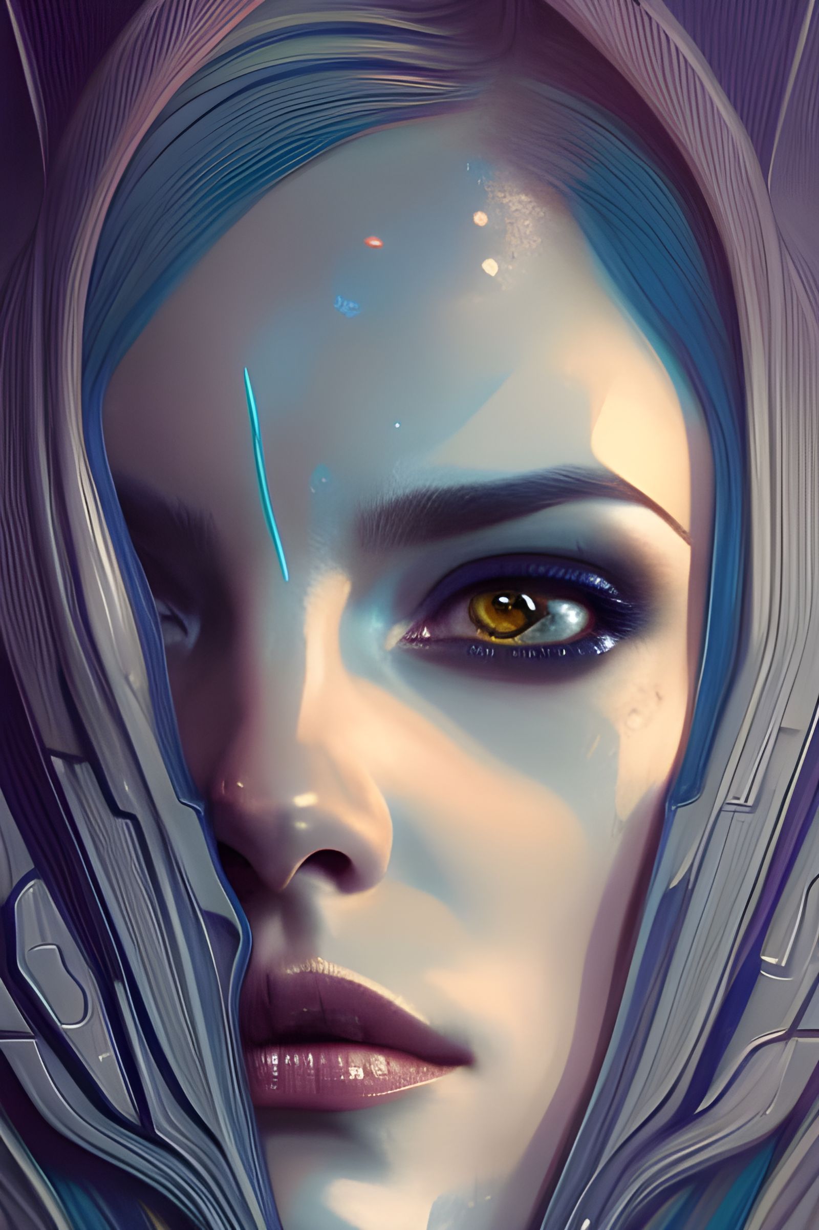 Selene Portrait: Hyperdetailed Art Inspired by Mucha