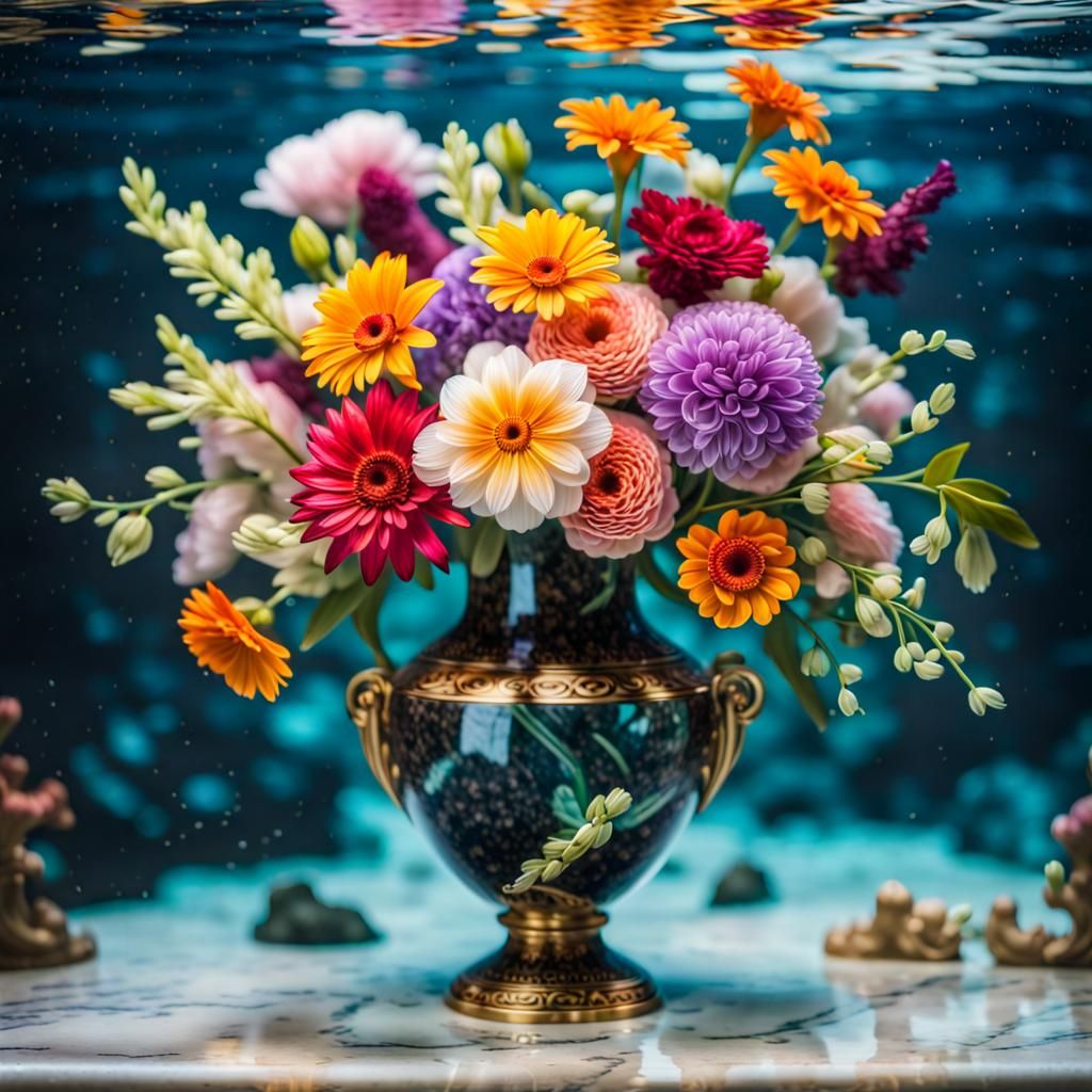 Still life with vase and flowers