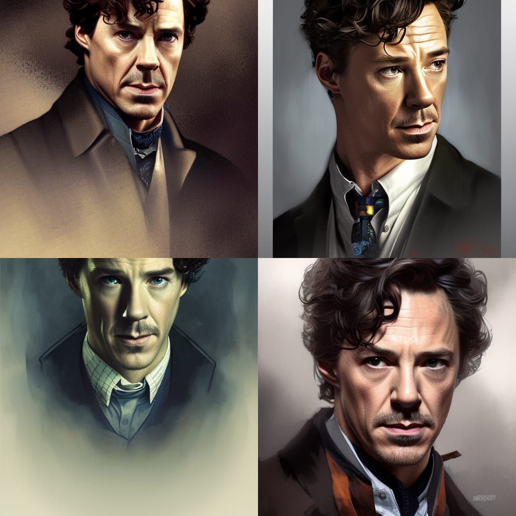 Sherlock Holmes Portrait in Hyperdetailed Style