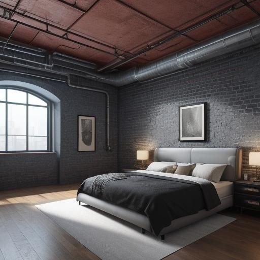 Industrial Modern Bedroom Design in Unreal Engine