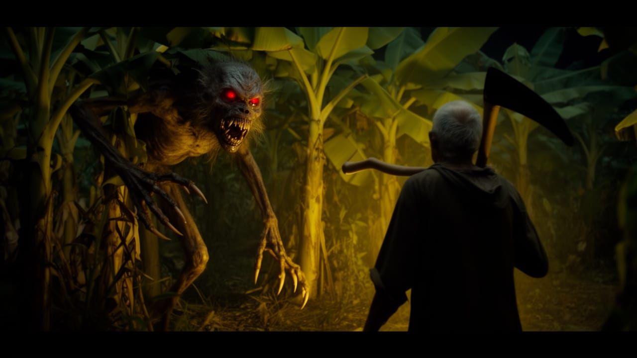 Cinematic Horror: Creature Lurks in Indonesian Plantation
