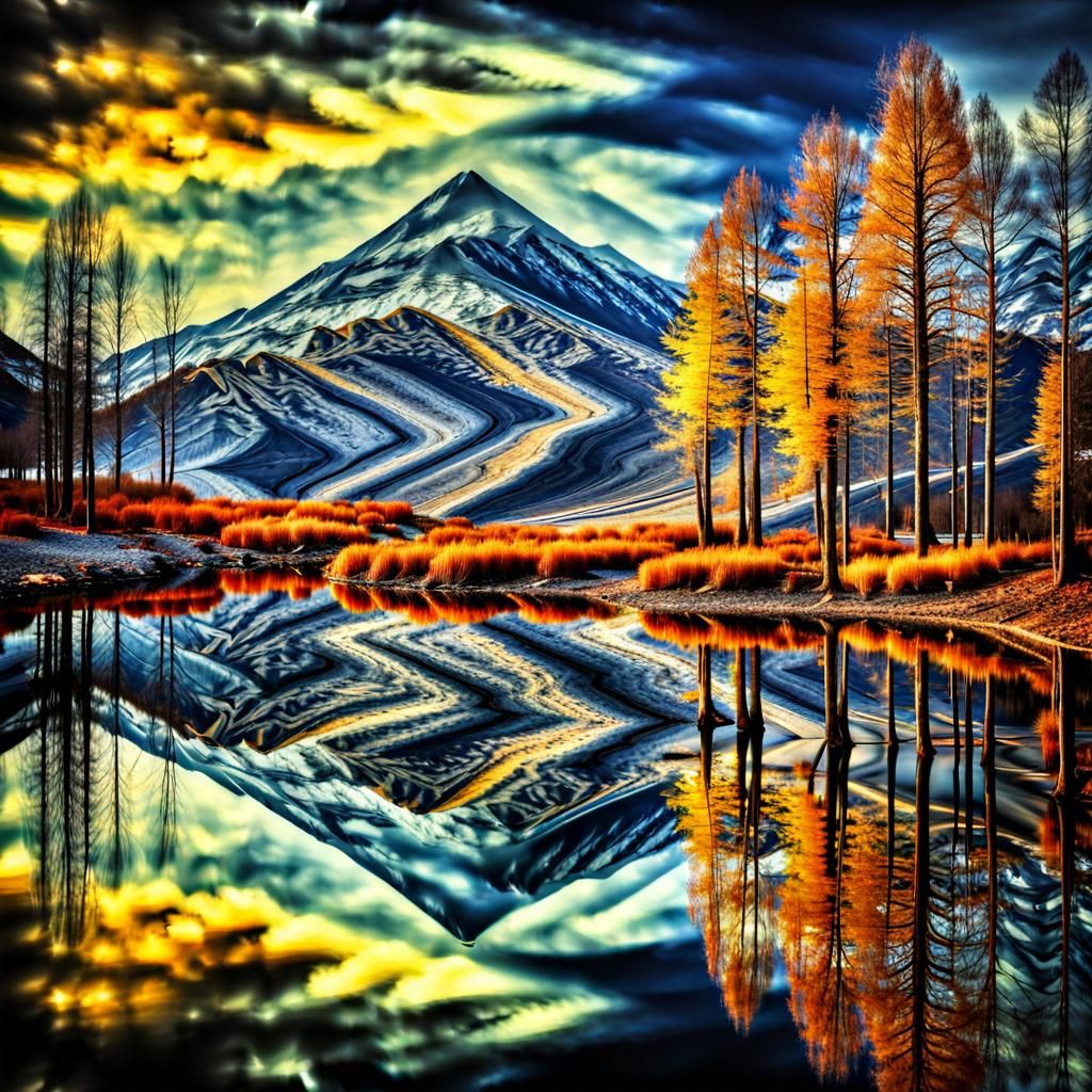 Abstract Reflections: Hyperrealistic Art with Detailed Contr...