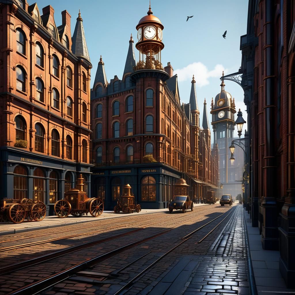 Steampunk Grandeur in a Victorian City
