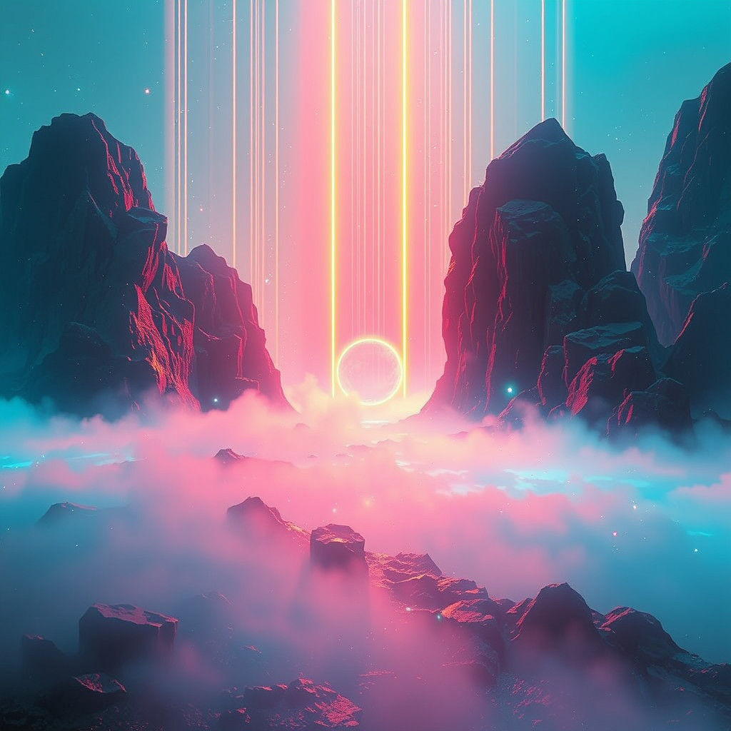 Futuristic Holographic Cityscape in Digital Art Style