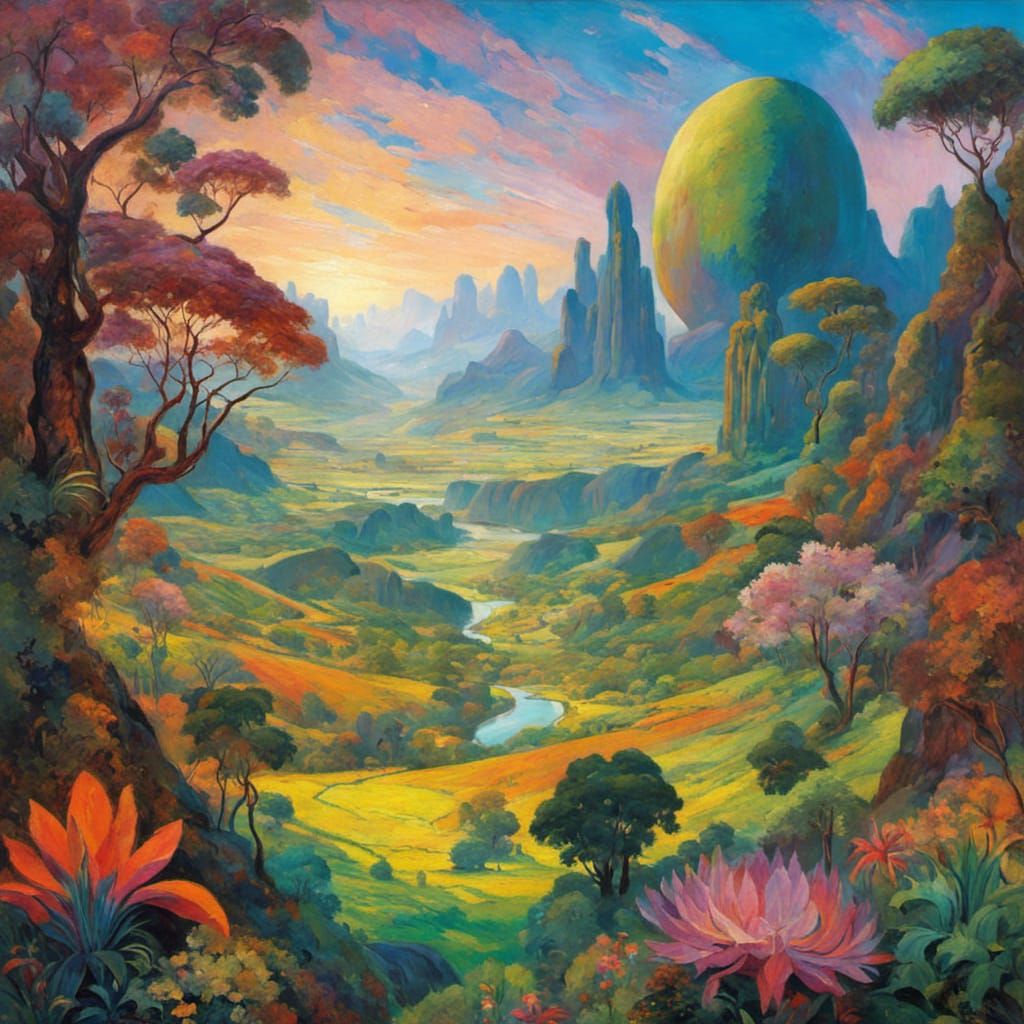 Alien planet by Paul Gauguin