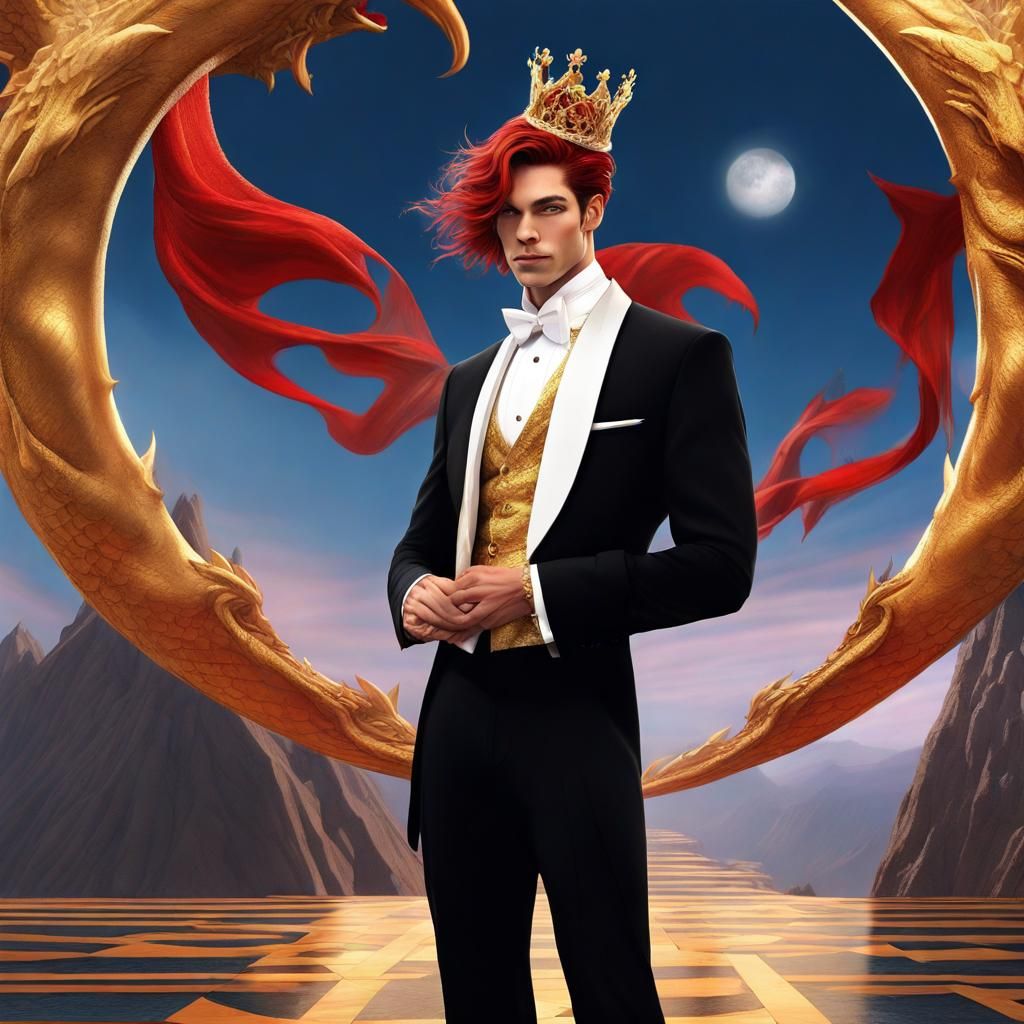 Fantasy Prince Dances Under the Moonlight