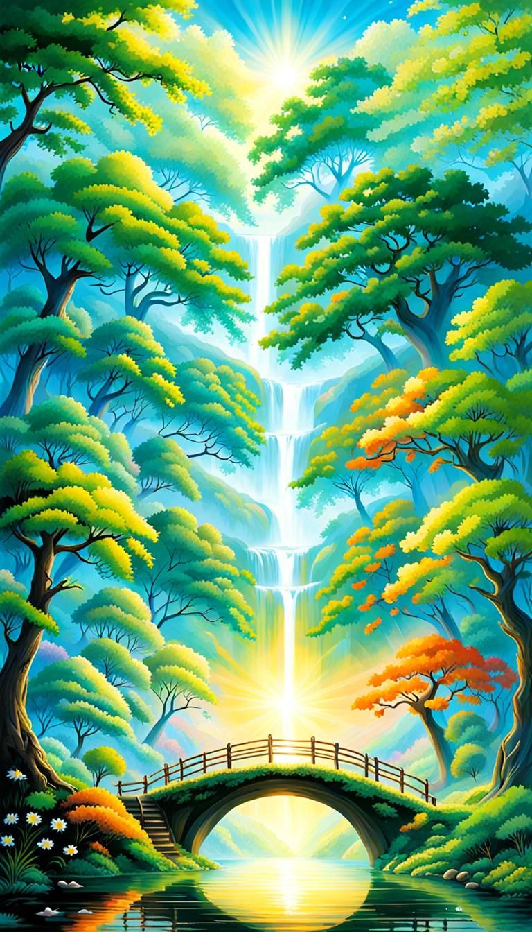 Harmonious Nature Scene: Peace, Love, and Healing