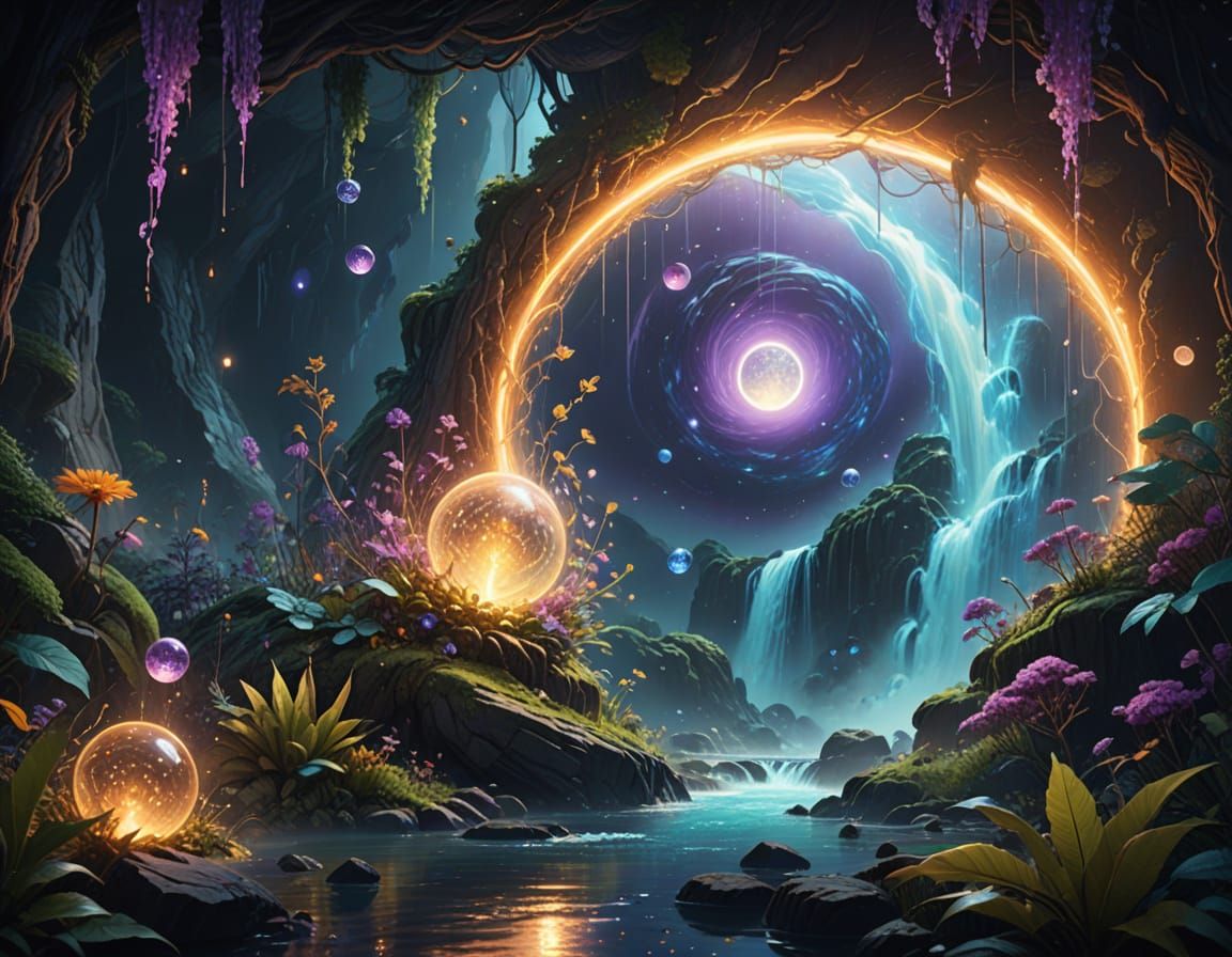 Cosmic Entity Rises from Vortex in Vibrant Oil Painting Styl...