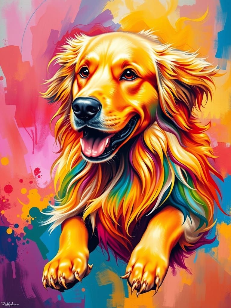 Golden Rainbow Retriever