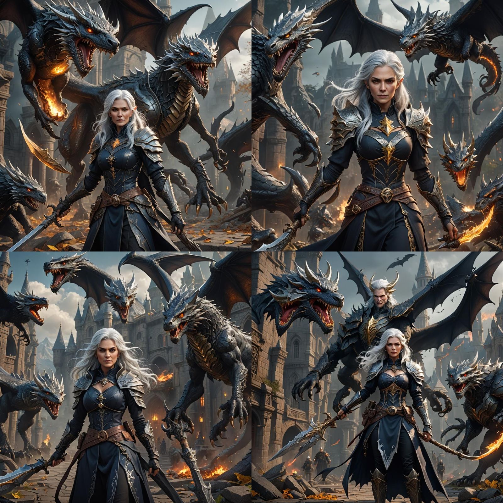 Witch with Wyvern: Detailed Fantasy Concept Art